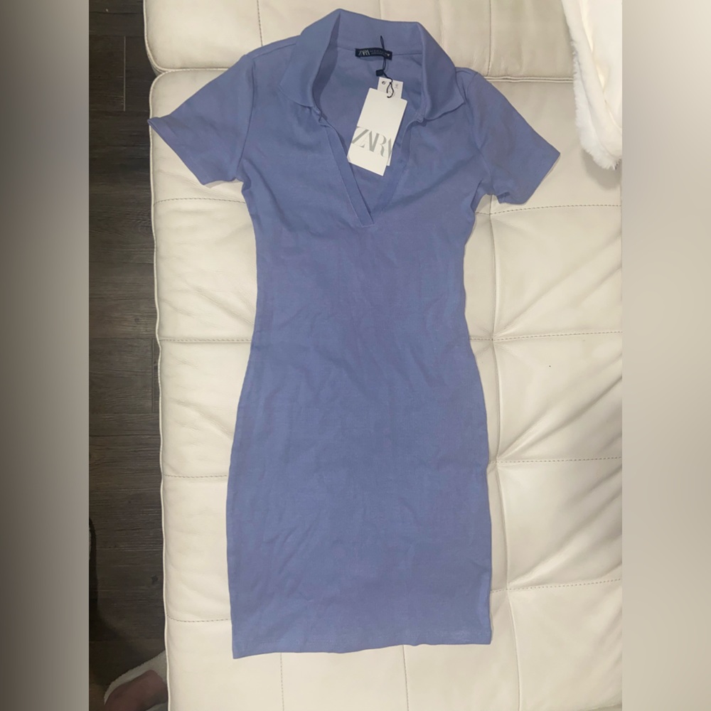 New with Tags! Blue Zara polo dress, S